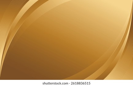 Elegante fundo dourado com abstrato suaves curvas em estilo de luxo. Adequado para modelos, banners, cartões, capas, prêmios, vendas, eventos, sites, páginas e muito mais
