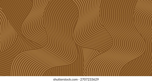 Elegant Gold Background with Abstract Smooth Curves in Luxury Style. Suitable for templates,