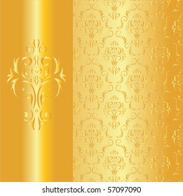 elegant gold background from a floral ornament