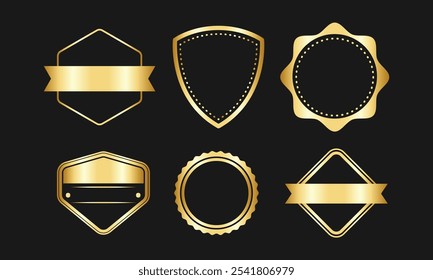 Elegant Gold Badge and Label Vector Set for Luxury Branding Design Premium Emblem Templates Ideal for Product Packaging and Marketing

