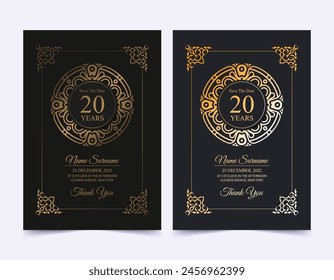 elegant gold birthday invitation template