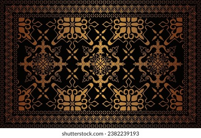 Elegant gold and black carpet pattern