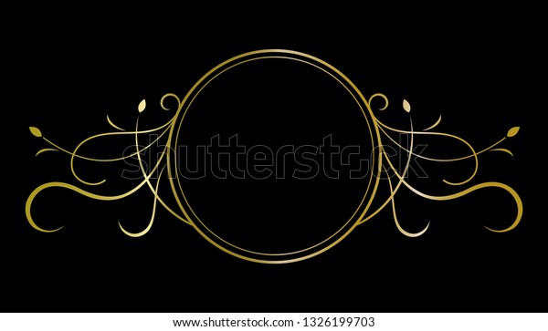 Elegant Gold Circle Frame Decorative Element Stock Vector Royalty