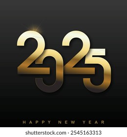 Elegante relógio de ouro 2025 Ano Novo Contagem Regressiva Design . Ilustração vetorial