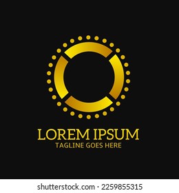 elegant gold colored circular logo template