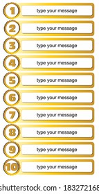 Elegant gold colored list template for presentation of ten tips, advices, steps  - "Ten Commandments" 