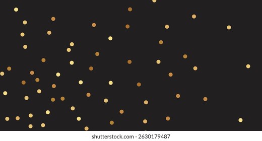 Elegant Gold Confetti and Sparkling Dust Shining Bright on a Deep Charcoal Black Base. Abstract Golden doted glitter on transparent background. Luxury sparkling confetti.