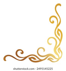 Elegant gold corners, vintage style, beautiful, intricate scrolling wood.