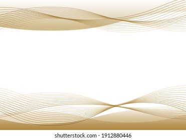 Elegant gold curved background illustration material with white space