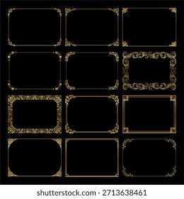  Elegante conjunto de bordes decorativos de oro