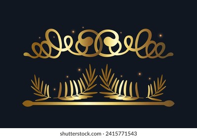 Elegant Gold Decorative Elements, Borders Or Dividers, Add A Touch Of Opulence And Sophistication To Designs