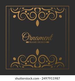 Elegant gold decorative frame design background