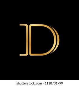 elegant gold decorative letter d