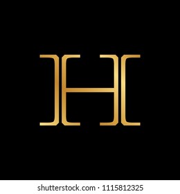 elegant gold decorative letter h