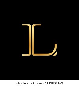 elegant gold decorative letter l