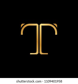 elegant gold decorative letter t