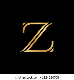 elegant gold decorative letter z