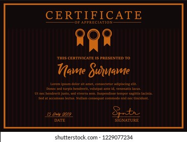 elegant gold design certificate card