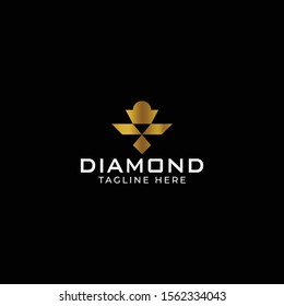 elegant gold diamond logo vector concept 