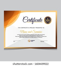 elegant gold diploma certificate template. Use for print, certificate, diploma, graduation