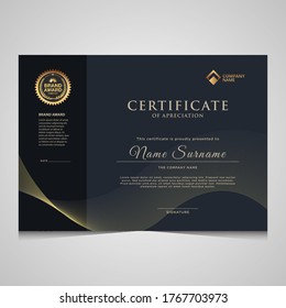 elegant gold diploma certificate template. Use for print, certificate, diploma, graduation