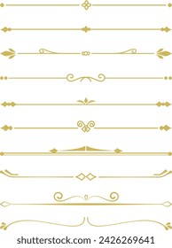 Colección de diseños de divisores de oro elegante para la decoración de documentos con clase