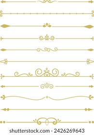 Colección de diseños de divisores de oro elegante para la decoración de documentos con clase