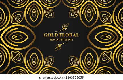 elegant gold floral background with floral and leaf ornament design