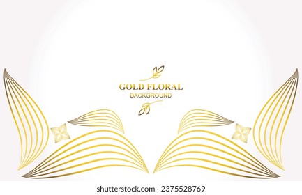 elegant gold floral background with floral and leaf ornament design