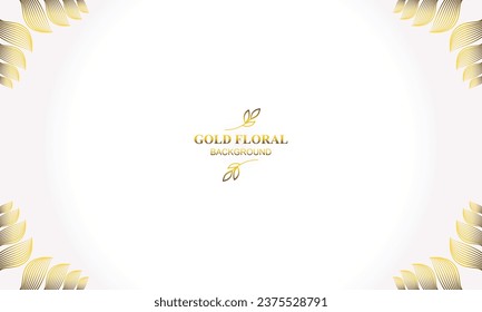 elegant gold floral background with floral and leaf ornament design