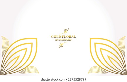 elegant gold floral background with floral and leaf ornament design
