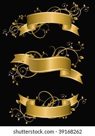 elegant gold floral banner