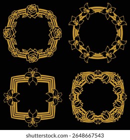 Elegant Gold Floral Borders Decorative Journal Collection Enduring Style