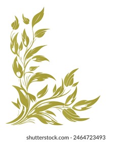 Elegant Gold Floral Corner Design Vector Illustration