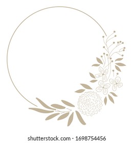 Elegant gold floral frame, vector