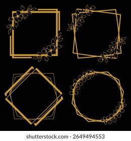 Elegant Gold Floral Frames Premium Decorative Set Packs Refined Appeal