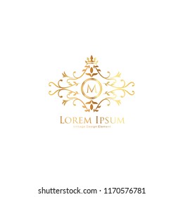 elegant gold floral monogram design templates. Wedding monogram. Elegant ornament. Business sign, monogram identity for restaurant, boutique, cafe, hotel