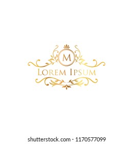 elegant gold floral monogram design templates. Wedding monogram. Elegant ornament. Business sign, monogram identity for restaurant, boutique, cafe, hotel