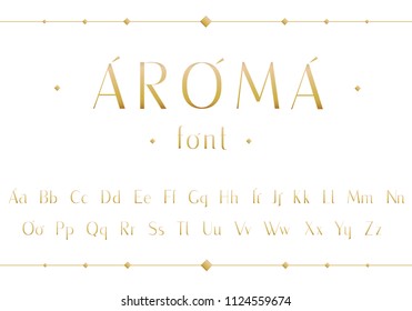 Elegant gold font. Vector illustration