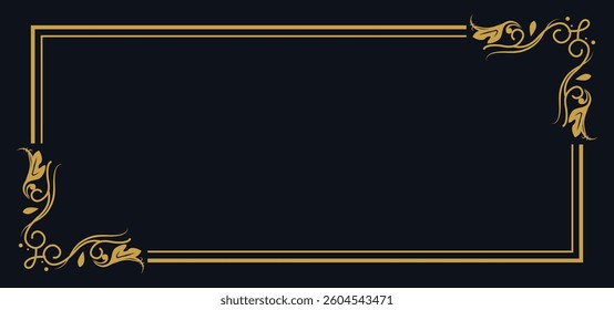 Elegant gold frame decorative element art
