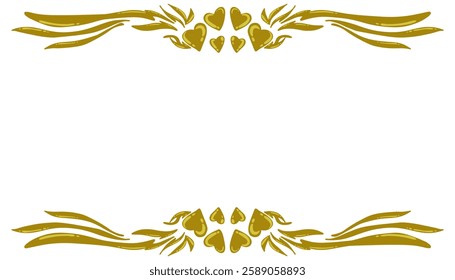 Elegant gold frame with heart decoration, perfect for love and romance themed projects