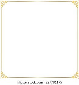 Elegant Gold Frame Isolated On White Background