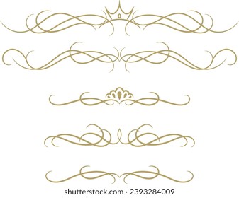 Elegant gold frame material drawn with smooth curves.