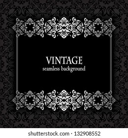 Elegant gold frame on a dark background. Stylish design