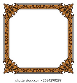 Elegant Gold Frame with Rectangular Borders and Accents