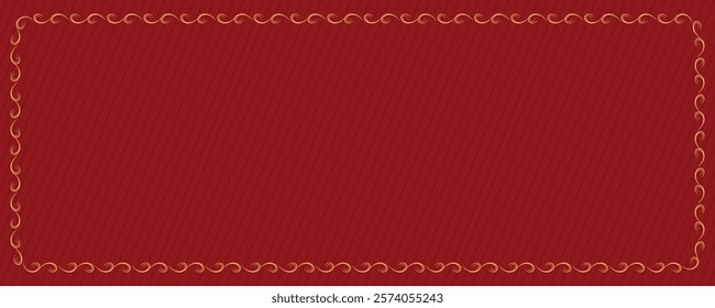 Elegant Gold Frame Red Background