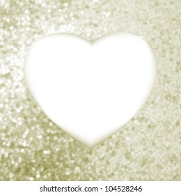 Elegant gold frame in the shape of heart. EPS 8 vector file included