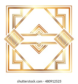 elegant gold frame style vector illustration design