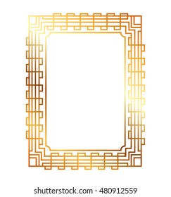 elegant gold frame style vector illustration design