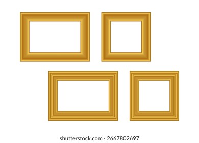 Elegante Goldrahmenvorlage für Zertifikat oder Auszeichnung. Klassischer goldener Bilderrahmen mit eleganter, Offizieller Dokumentenrahmen, Diplom, Leistungserkennung, Kunstrahmendekoration für druckbare Layouts
